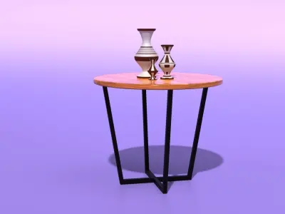 Modern table for kitchen or cafe Low-poly 3D model