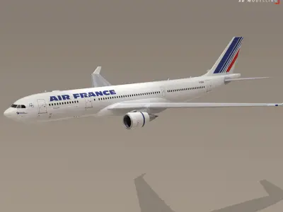 Airbus A330-200 Air France Plane 1 3D model