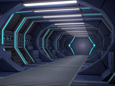 Sci Fi Corridor  3D model 72