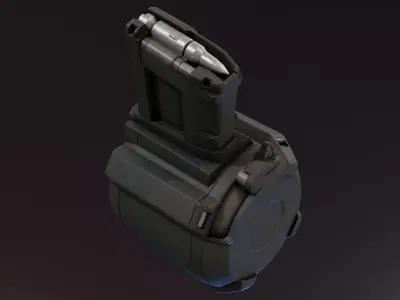 PMAG D50 Drum Magazine Low-poly 3D model