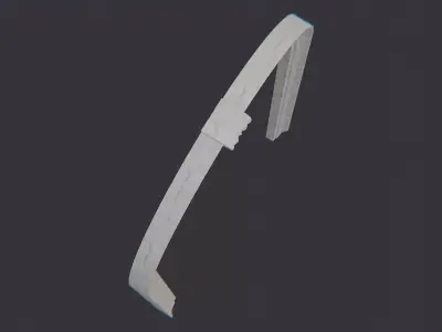 Tan City Hall Archway - Architectural Decor Low-poly 3D model