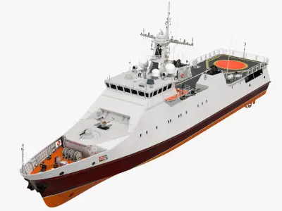 Coast Guard Ship Rigged 3D model