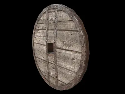 Wagon Wheel 6 Low-poly 3D model