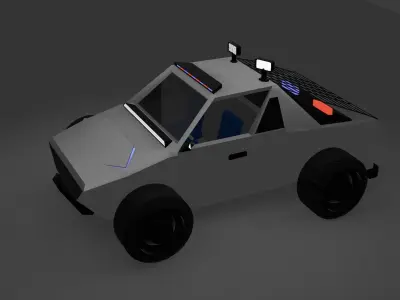 Police car - Pickup car - electric vehicle Free 3D model