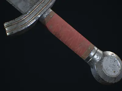 Medieval Weapon Short Sword -PBR- Game Ready Low-poly 3D model