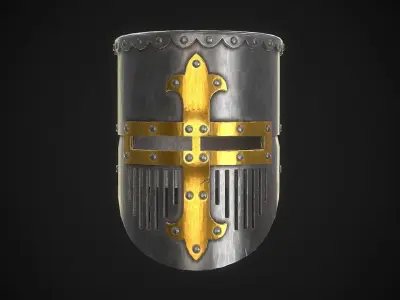 Knight Helmet 01 Low-poly 3D model