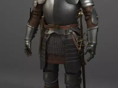 Knight medieval armor 3D model