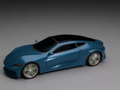 High Poly Car Game ready Sports Vehicle FBX OBJ STL 3D model