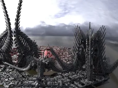 7 Dragon claw Tower Sci fi bone designs 3D 3D model