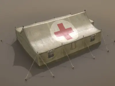 Military Tent 01 FourLiveries Low-poly 3D model