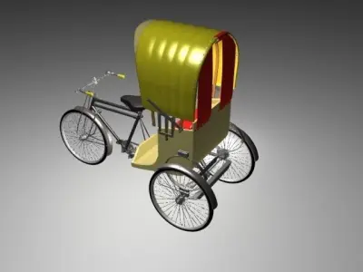 Rickshaw with seat 3D model