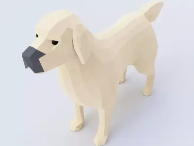 Dog 3d model labrador retriever Low-poly 3D model