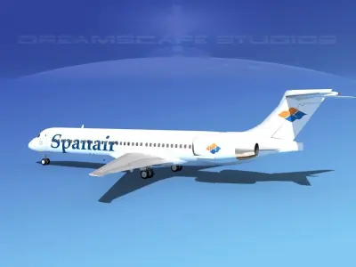 McDonnell Douglas MD-87 Spanair 3D model