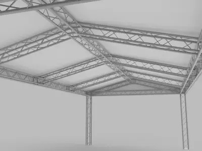 Rectangular Tent 12x6 Meters 3D model
