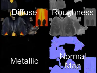 Tropical Toucan Bird D Model Pack Low-poly 3D model