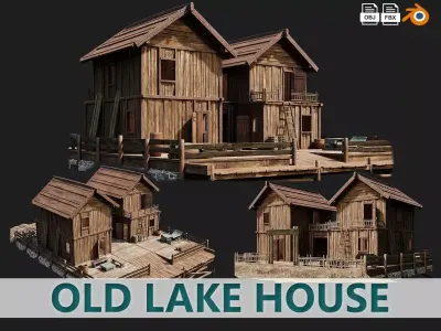Old Lake House 27 PBR 4K GameReady Low-poly 3D model