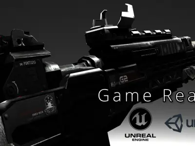Sci-fi Assault Rifle  Game Ready  - G2 Low-poly 3D model