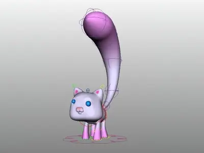 Cute cartoon kitty 3d model Free 3D model