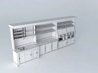 Kit 117 Desk wall by Alex Marques Free 3D model