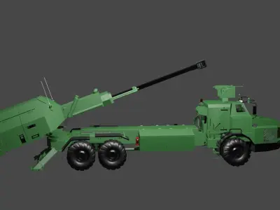 Army tank Low-poly 3D model