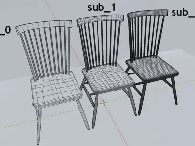 black wooden chair Free 3D model