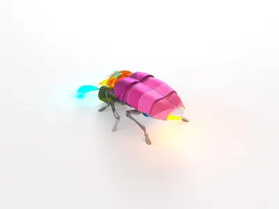 Stylized Firefly - Animated Model 3D model