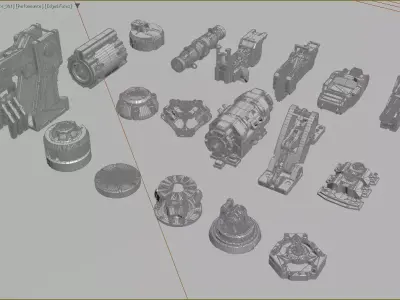 Industrial mechanical parts 3D model