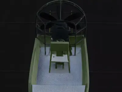 Realistic Modern Tactical Airboat Swamp Craft 3D Model Low-poly 3D model