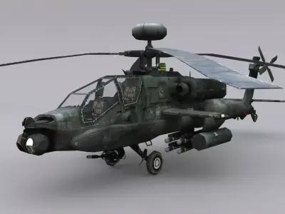 Boeing AH-64 Apache  Low-poly 3D model