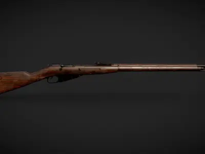 Mosin Nagant M91 Low-poly 3D model