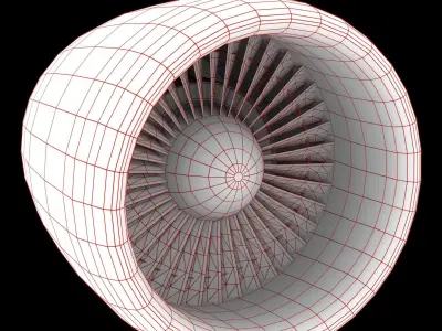 General Electric CF6 80C2 Optimized for Flight simulator use 3D model