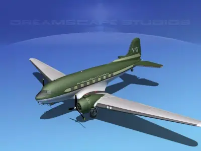 Douglas DC-3 Northwestern 3D model