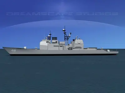 Ticonderoga Class Cruiser CG-48 USS Yorktown 3D model