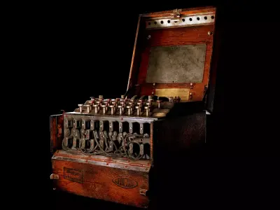 Enigma Machine - Old German WW2 Military Equipment Low-poly 3D model