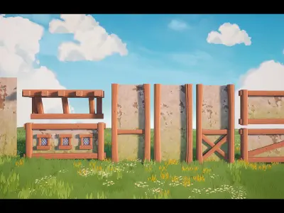 Modular Stylized Medieval Town 3D model