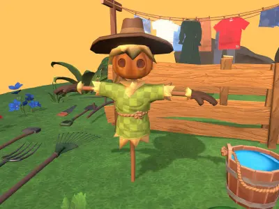 Cartoon Farm Assetpack Low-poly 3D model