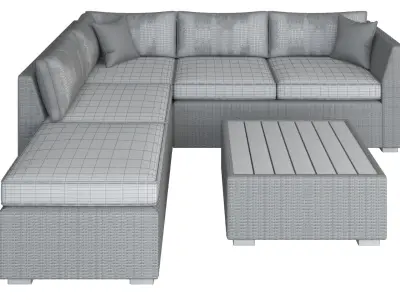 Outdoor Wicker Set 3D model