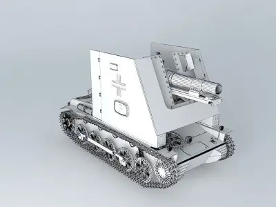 15 cm sIG 33 Sf on Panzerkampfwagen I Ausf B 3D model