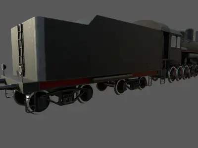 Steam locomotive EA-2408 Low-poly 3D model