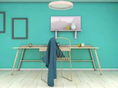 Modern Desk 3D Model 3D model