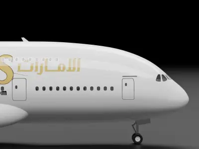 Airbus A380-800 with Emirates Livery 3D model