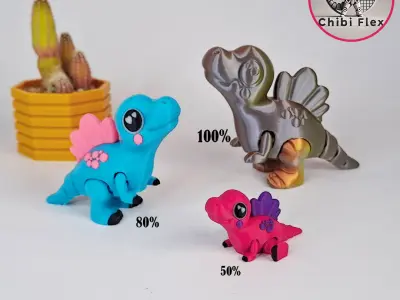 Flexi Mini Spinosaurus Print In Place No Supports Free 3D print model