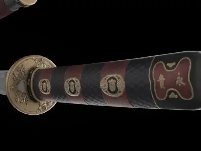 ancient chinese sword Low-poly 3D model