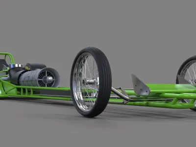 Front engine jet dragster 3D model