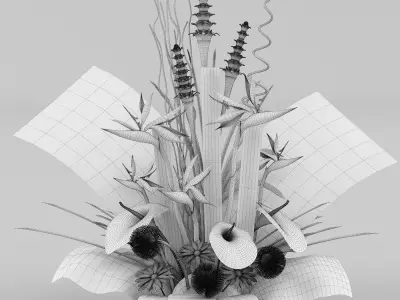 exotic bouquet 3D model