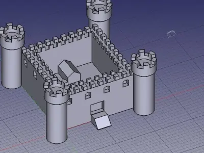 Small Castle squared base 3D print model