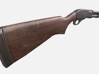 Remington Shotgun Low-poly 3D model