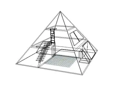 Modern Pyramid House Low-poly 3D model