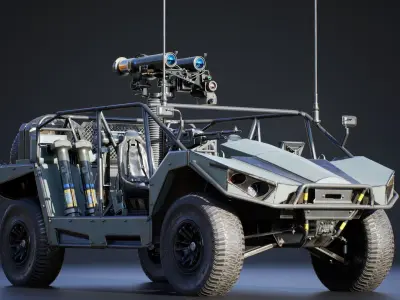 Light Strike Vehicle Mark II v2 Vehicle Blueprint Low-poly 3D model