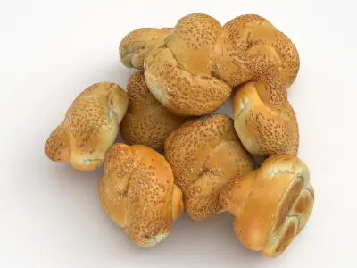 Sesame Knot Rolls 3D model